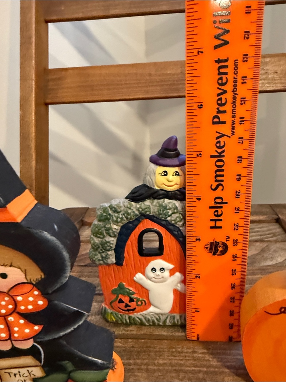 Halloween Decor Bundle Witch Haunted House Pumpkin Vintage Folk Art Style - Picture 3 of 5